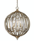 Diva At Home 28.75" Gold and Clear 6-Light Sphere Pendant Ceiling Light Clear
