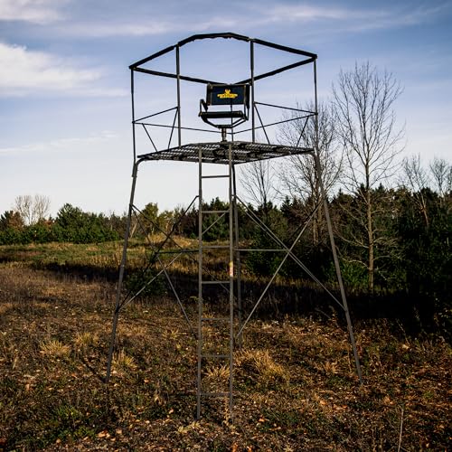 Rivers Edge Treestands 12’ 2-Man Quad Pod Tower Stand Black