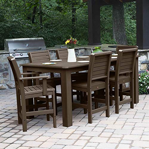 Highwood 7pc Rectangular Counter Height Dining Set 84" x 42" Weathered Acorn