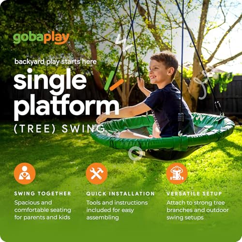 gobaplay Heavy Duty Adventure Kids 4 Zone Swing Set Dark Green