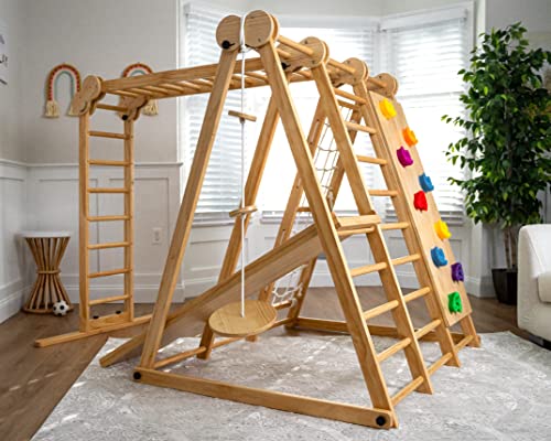 Avenlur Chestnut 8-in-1 Indoor Foldable Playset Natural Indoor