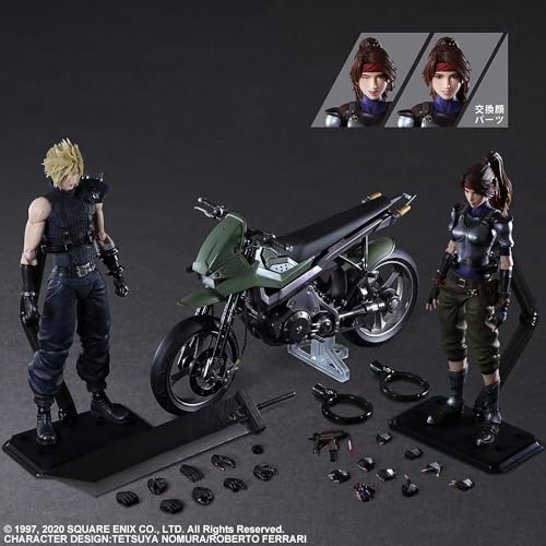 Square Enix Final Fantasy VII Remake Cloud Strife, Jessie & Motorcycle Action Figure Set Multicolor