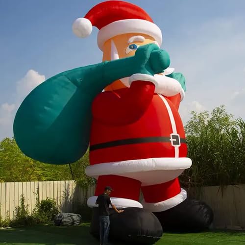 HOAELOS 26 Feet Inflatable Giant Santa Claus with Blower for Outdoor Christmas Decoration