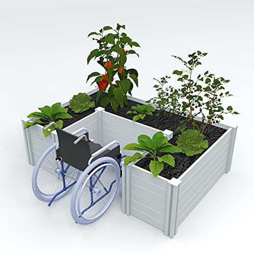 Vita 4' x 6' Independence Wheelchair Accessible Garden Bed White