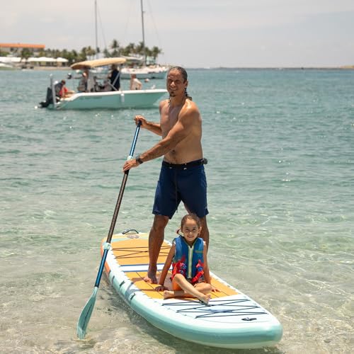 ISLE Surf and SUP Inflatable Hybrid Kayak-Paddle Board Bundle Sunset