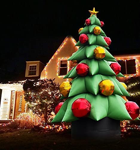 OZIS 26Ft Tall Inflatable Green Tree with Multicolor Boxes and Star Green