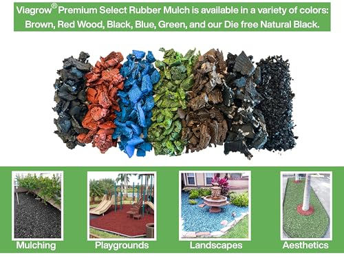 Viagrow Black Rubber Mulch for Playgrounds and Landscapes 75 cu. ft.