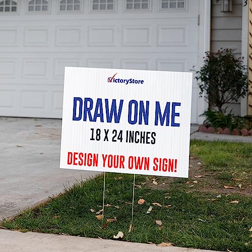 VictoryStore 18” x 24” Corrugated Plastic Blank Yard Signs White 500-Pack
