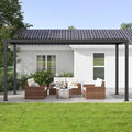 RoyalCraft 12'x16' Adjustable Louvered Pergola Heavy-Duty Aluminum Black