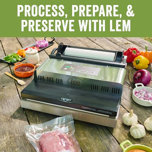 LEM MaxVac 1000 Stainless Steel Vacuum Sealer with Bag Holder and Cutter Silver and Black