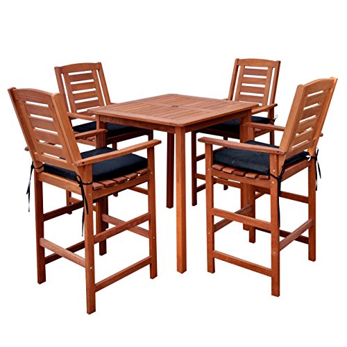CorLiving Miramar Patio Bistro Set Cinnamon Brown/Black