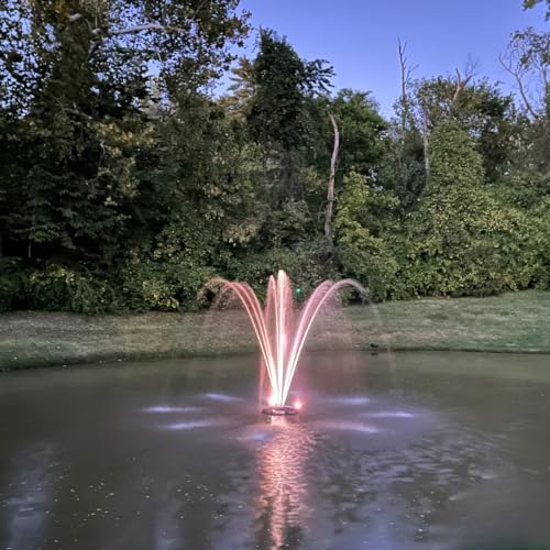 HALF OFF PONDS 3/4 HP Floating Fountain with Color Changing Lights and 100 Foot Cord