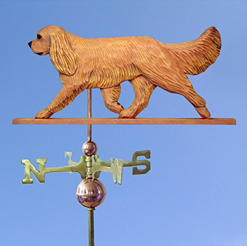 Cavalier King Charles Hand Carved & Painted Weathervane Ruby 32 Inch