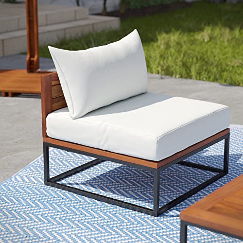 SEI Furniture Taradale Outdoor Coffee Table and Loveseat Set 2pc White