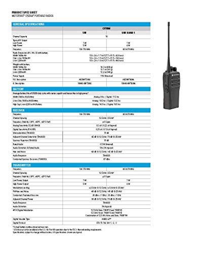 Motorola CP200d UHF Two Way Radios 2 Pack Renewed Black
