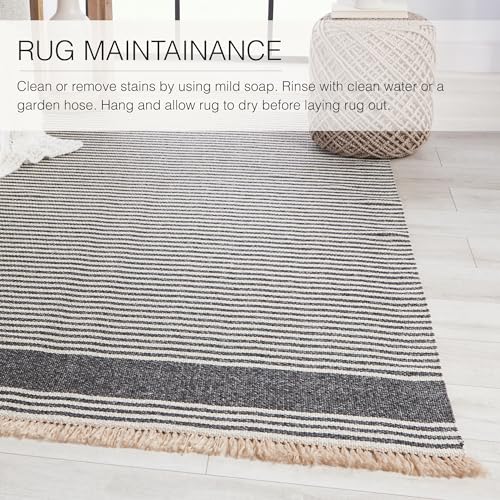 Jaipur Living Indoor Outdoor 9x12 Large Area Rug Striped Dark Gray