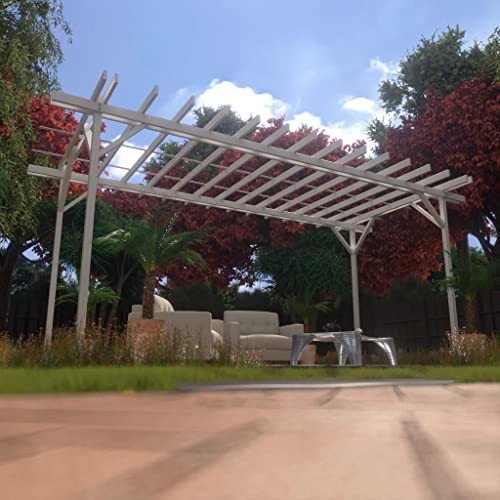 Four Seasons Outdoor Living Solutions Free-Standing High-Grade Pergola Aluminum White 20WX10DX9H