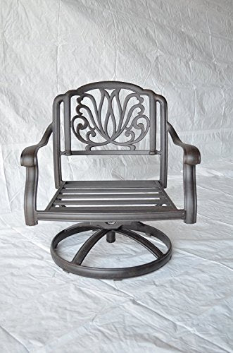 theWorldofpatio Elizabeth Cast Aluminum Swivel Rocker Club Chairs Antique Bronze