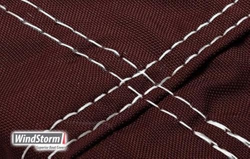 Eevelle Windstorm V Hull Fishing Boat Cover with Center Console Waterproof MARINEX Fabric Burgundy
