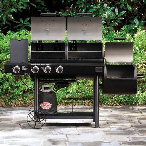 Char-Griller Texas Trio 3-Burner Gas & Charcoal Grill and Smoker Black