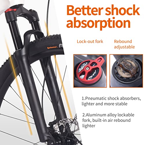 SAVADECK Carbon Fiber Mountain Bike 29-Inch Dual Disc Brake White