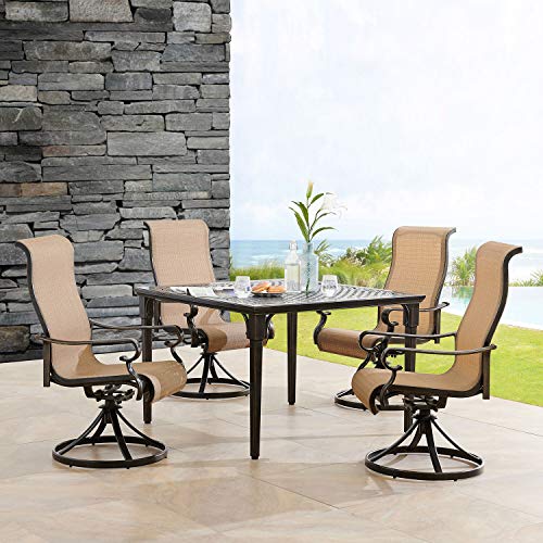 Hanover Brigantine 5-Piece Modern Outdoor Dining Set Tan
