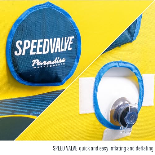 NorEast Outdoors Paradise Water Sports - Emerald Coast Towable Tube for Boating - 1-3 Riders Blue/Yellow