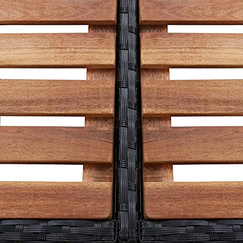 OUSEE Square Spa Surround Black Poly Rattan