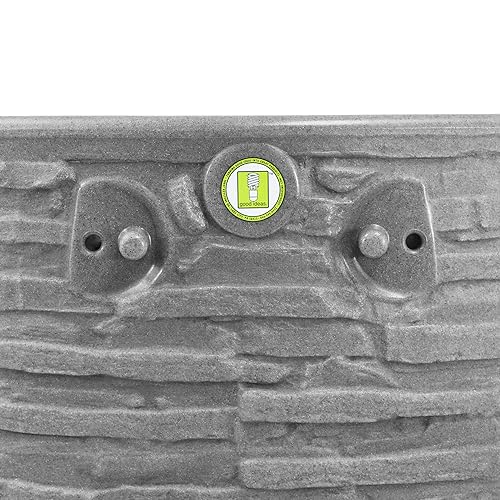 Good Ideas Impressions Riverwalk 50 Gallon Faux Slate Dual Spigot Rain Barrel Dark Granite