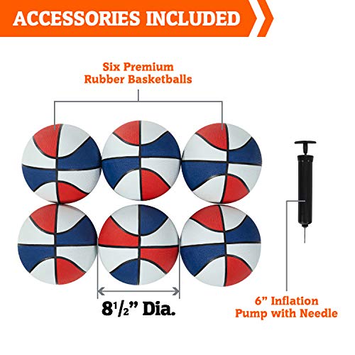 Hall of Games Indoor Arcade Basketball Games Multiple Styles 2-Player Arcade Scoring Display with Rubber Basketball Set 88" Tall Steel Cage Extra Wide Game (W/Poly Backboard)
