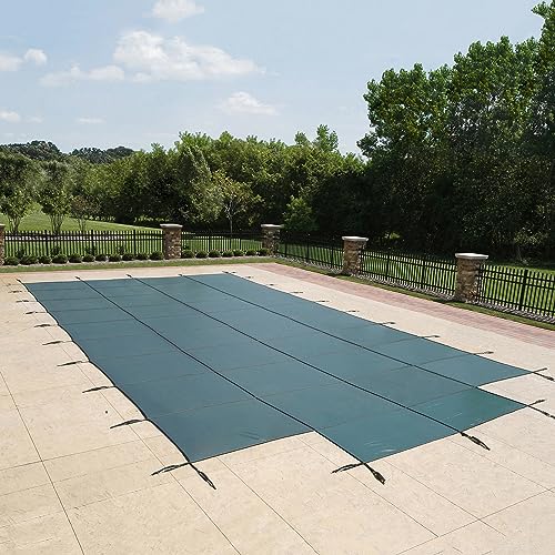 Blue Wave Rectangular In Ground Pool Safety Cover with Center Step Green