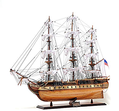Old Modern Handicrafts USS Constitution Ship Model with Display Case Multi Color