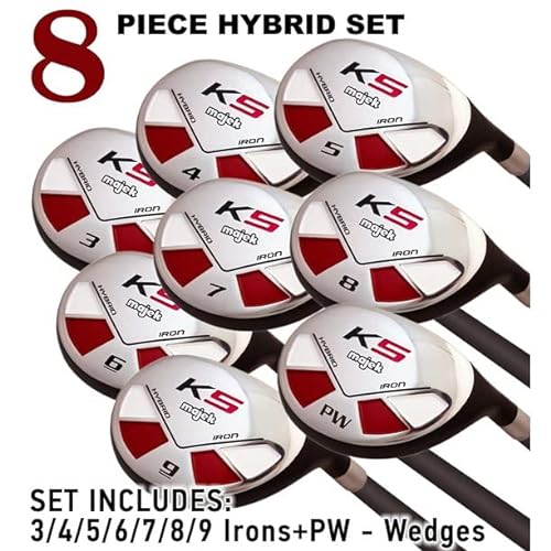 Majek Women's Golf Hybrid Complete Set Black Crown & Red Accents