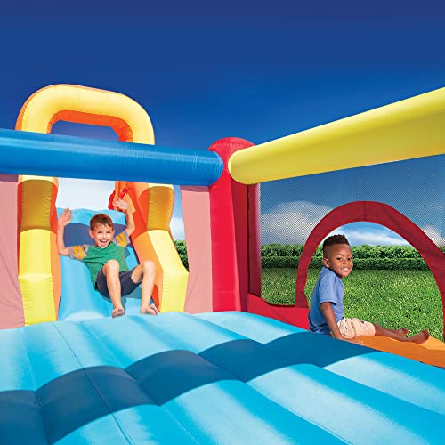 BANZAI Double Slide Backyard Bouncer Inflatable Bounce House Multi