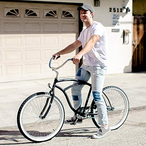 Firmstrong Urban Men's Beach Cruiser Bike Single Speed 26 Inch Matte Black