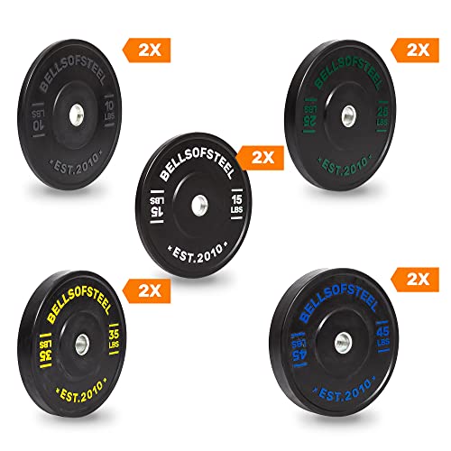 Bells of Steel Dead Bounce Conflict Bumper Plates - Commercial and Home Gym - 260 lb Olympic Weight Set
