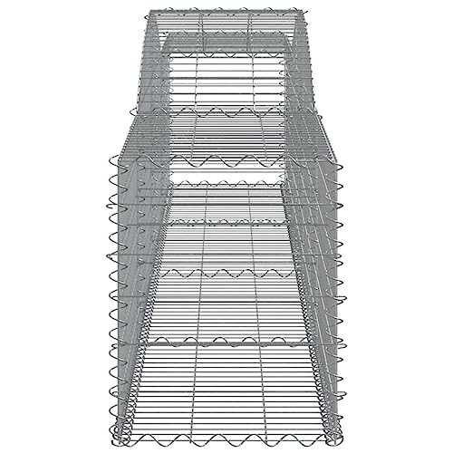 Arched Gabion Baskets 2 pcs Galvanized Iron for Outdoor Plants White Black