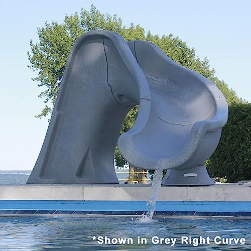 Global Pool Products Splash Inground Water Slide Deck Mounted Right Curve Sand
