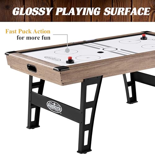Hall of Games Grant 6' Steel Leg Air Hockey Table Wood Grain/Black