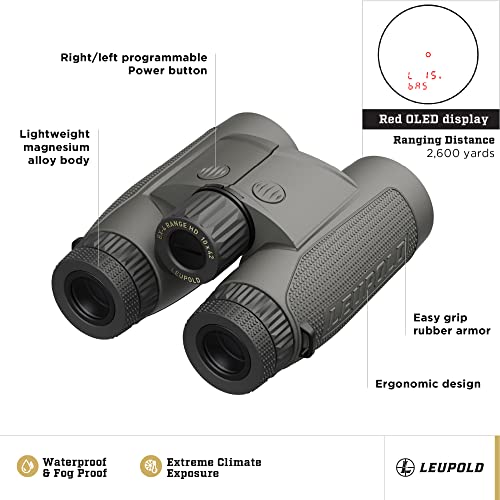 Leupold BX-4 Range HD TBR/W 10x42mm Range-Finding Binocular Shadow Gray
