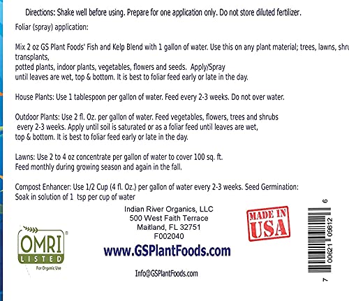 GS Plant Foods OMRI Listed Fish & Kelp Fertilizer 55 Gallon