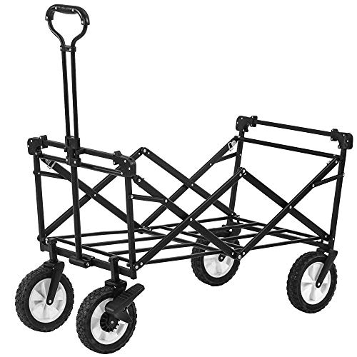 5sssallefaa Pull Along Folding Wagon Trolley Cart with Canopy