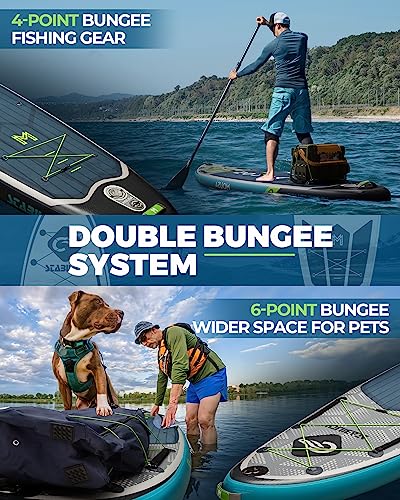 Mousa Extra Wide Inflatable Stand Up Paddle Board Gray-Blue