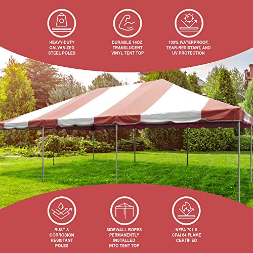 Party Tents Direct 20x30 Canopy Tent Steel Frame Outdoor Gazebo Red