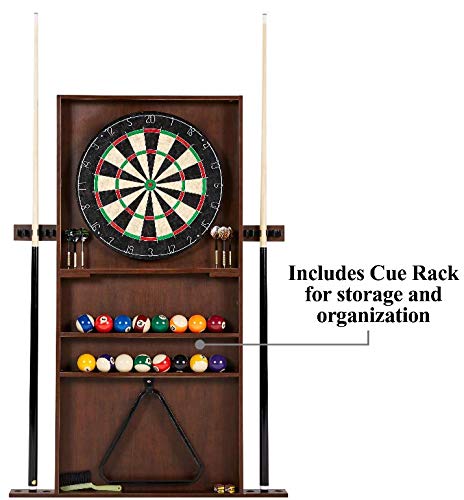 BARRINGTON 90 Inch Ball and Claw Leg Billiard Pool Table with Bonus Cue Rack and Dartboard Set Red
