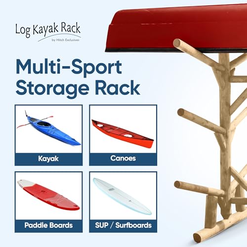 Log Kayak Rack 6-Place Freestanding Kayak/Canoe Storage Unfinished