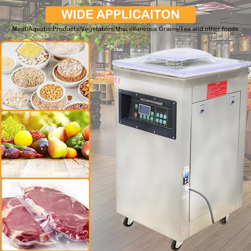 HayWHNKN Single Chamber Vacuum Sealer Stainless Steel 15.7" Wet and Dry Silver