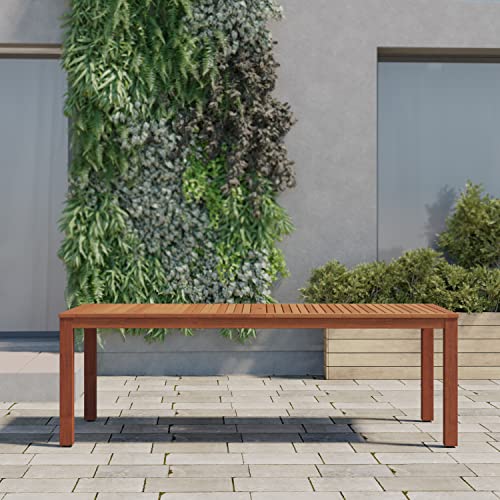Amazonia Edinburgh 9-Piece Outdoor Rectangular Dining Table Set Eucalyptus Wood Amazonia
