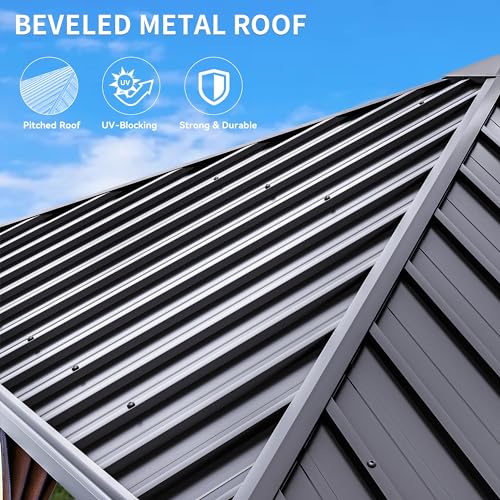 YITAHOME 10X10FT Metal Hardtop Gazebo Outdoor Patio Canopy Gray