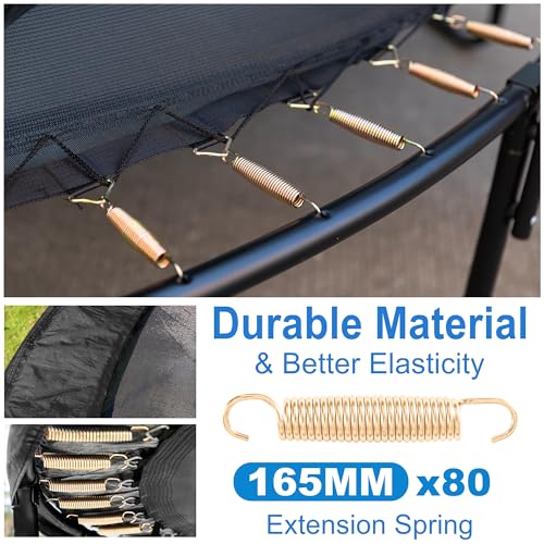 ALTLER 14FT Outdoor Trampoline with Enclosure Net Black